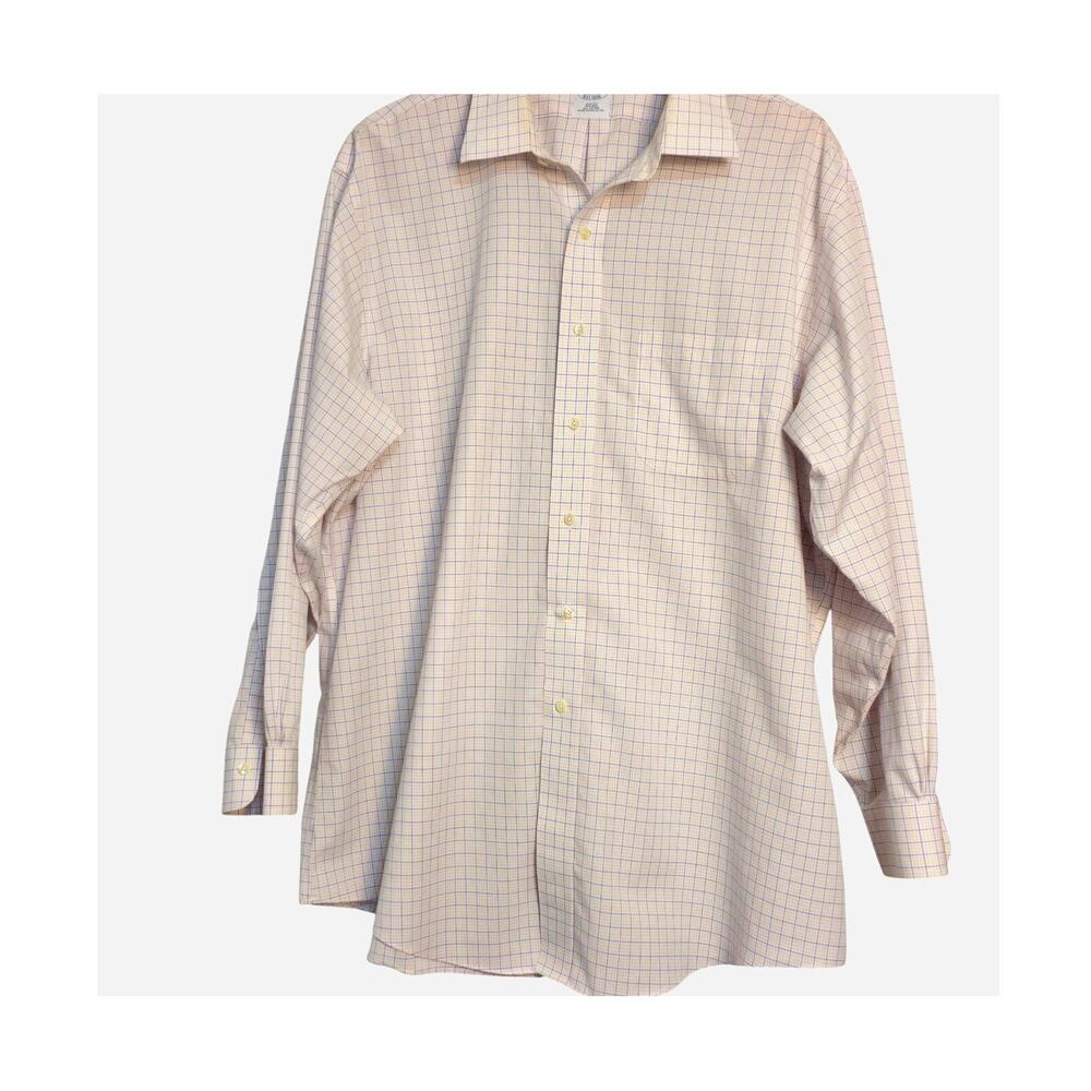 Brooks Brothers Plaid Shirt Slim Fit Non Iron 18-34